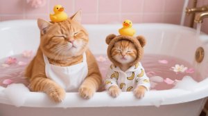 Рыжий котенок слишком поглощен играми, чтобы принимать ванну, так как же мама-кошка заставляет его к