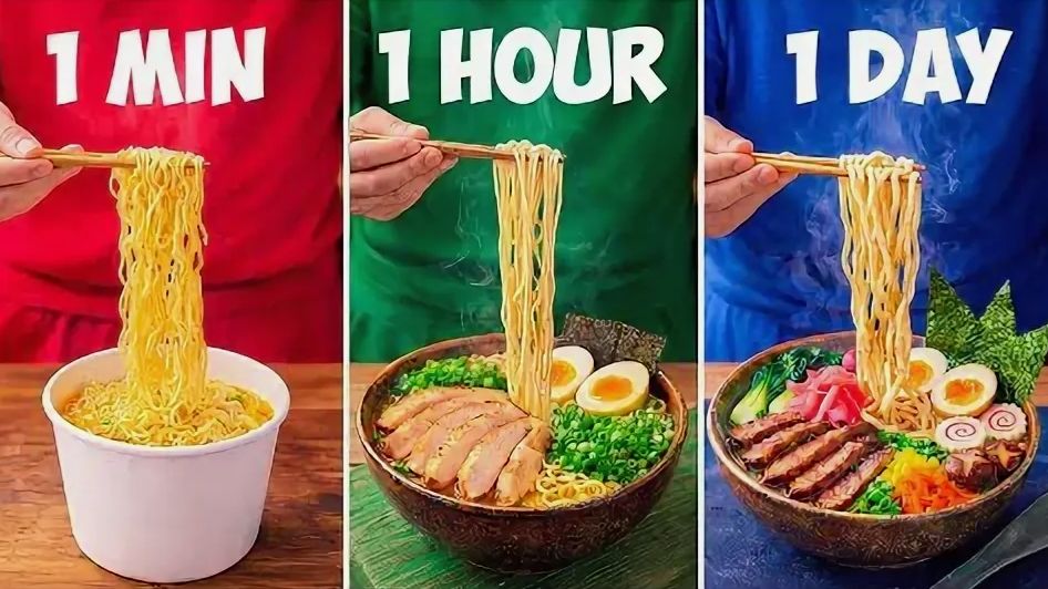1 МИНУТА Vs 1 ЧАС Vs 1 ДЕНЬ РАМЭН