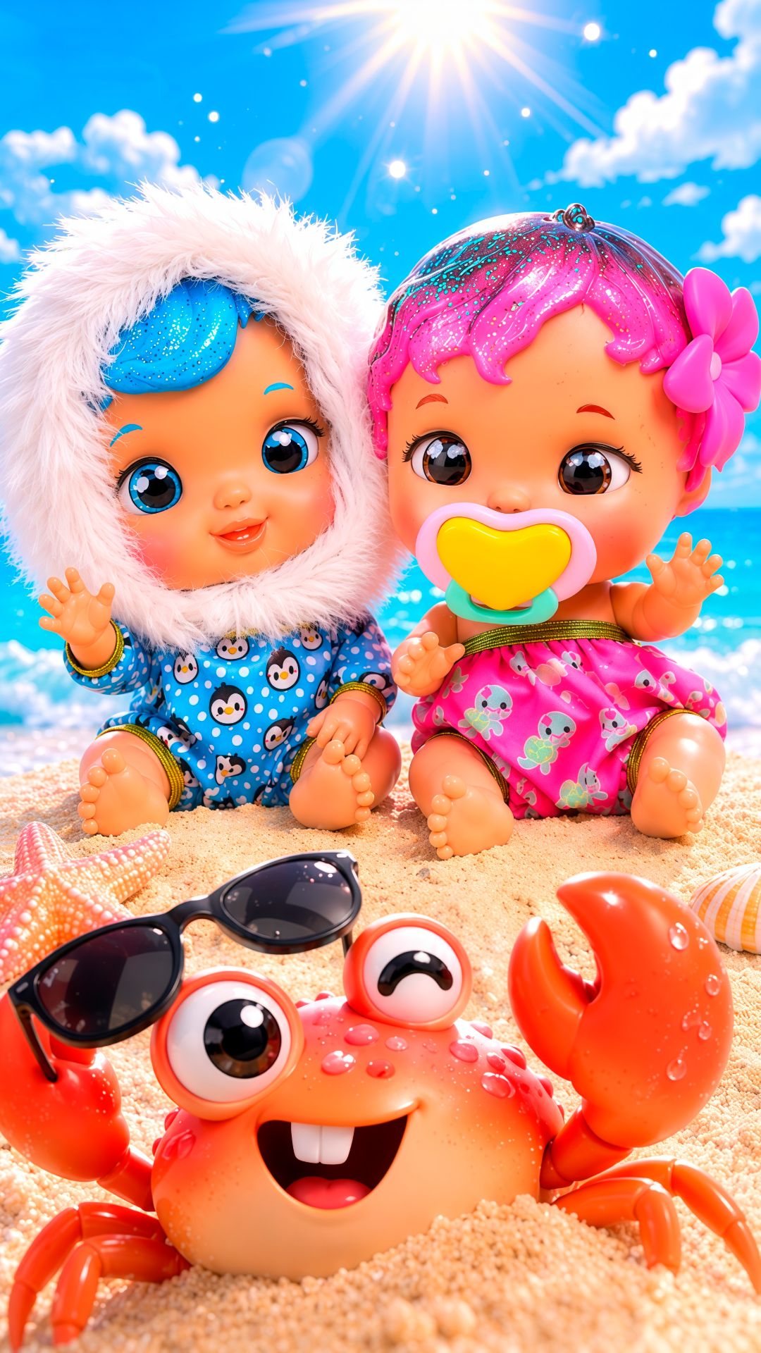 🤩👶😍Кукла пупс Wandi-Doo Южанка и Олаф показывают свои блестящие волосики! Игрушки для детей.