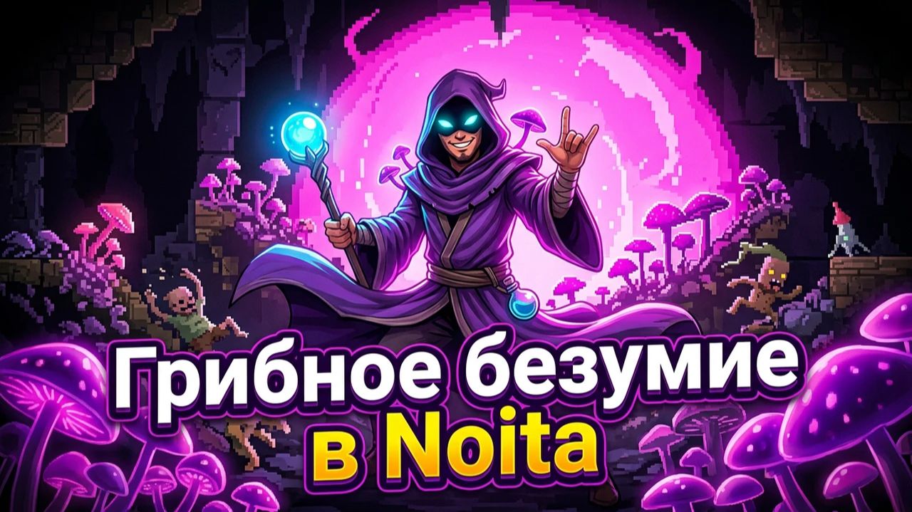 Грибное безумие в Noita меняю реальность как хочу