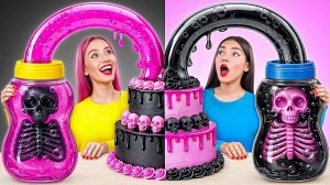Черное vs Розовое Украшение Торта Челлендж # Забавные Лайфхаки с Едой от Multi DO Joy