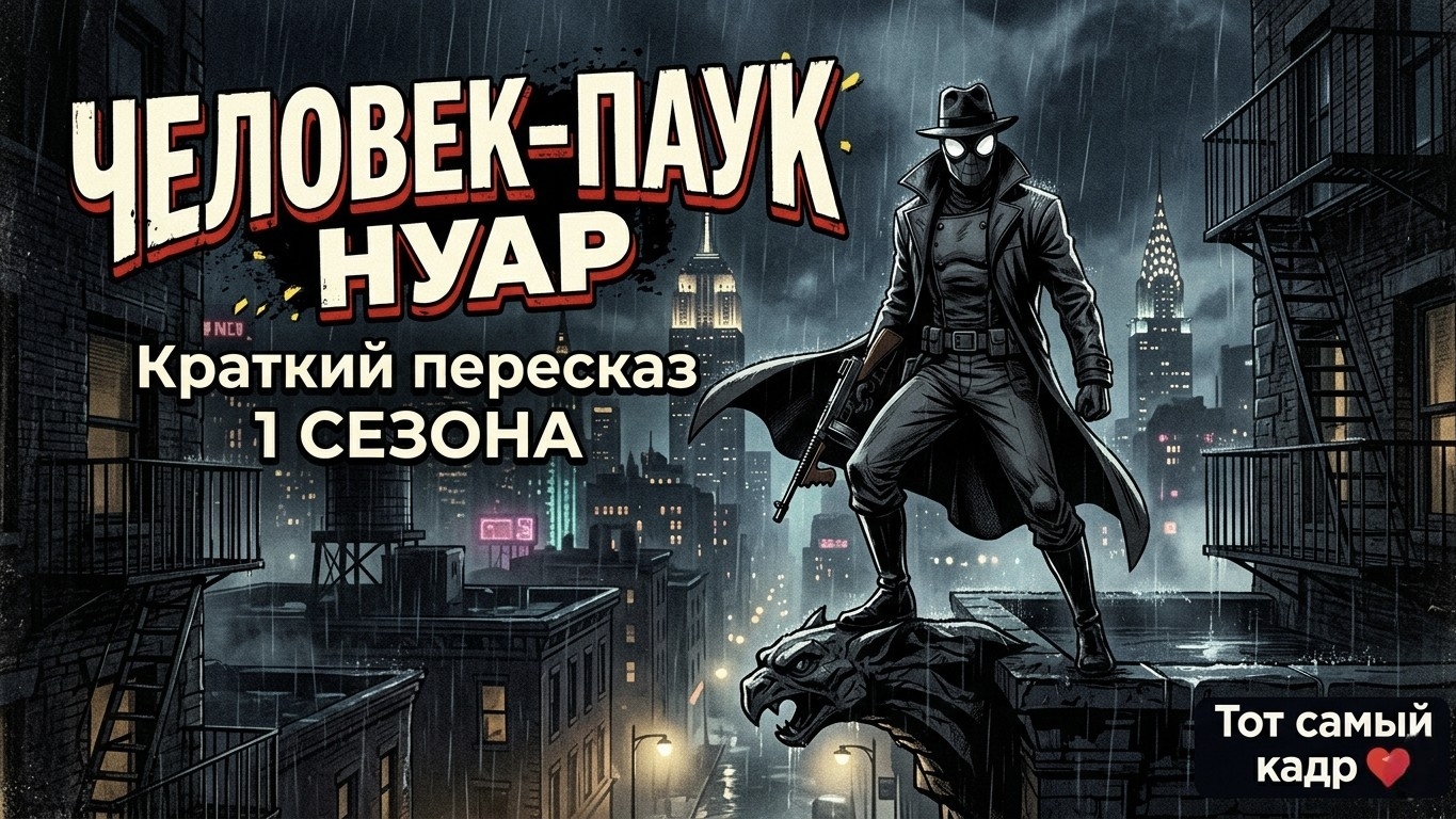 Человек Паук-Нуар - 1 Сезон | Краткий Пересказ Сериала | Чёрно-белая версия