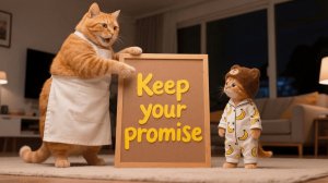 Игривый рыжий котенок нарушает обещание, данное лучшему другу Мама-кошка преподает урок, как сдержив
