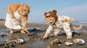 Бабушка-кошка простудилась, поэтому Рыжий котенок и мама-кошка накопили деньги, чтобы купить ей тепл