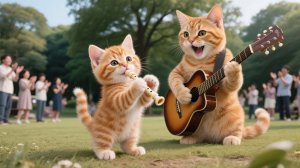 Рыжий котенок стал художником благодаря заботе папы-кошки 🐱 🎶 Никогда не сдавайтесь