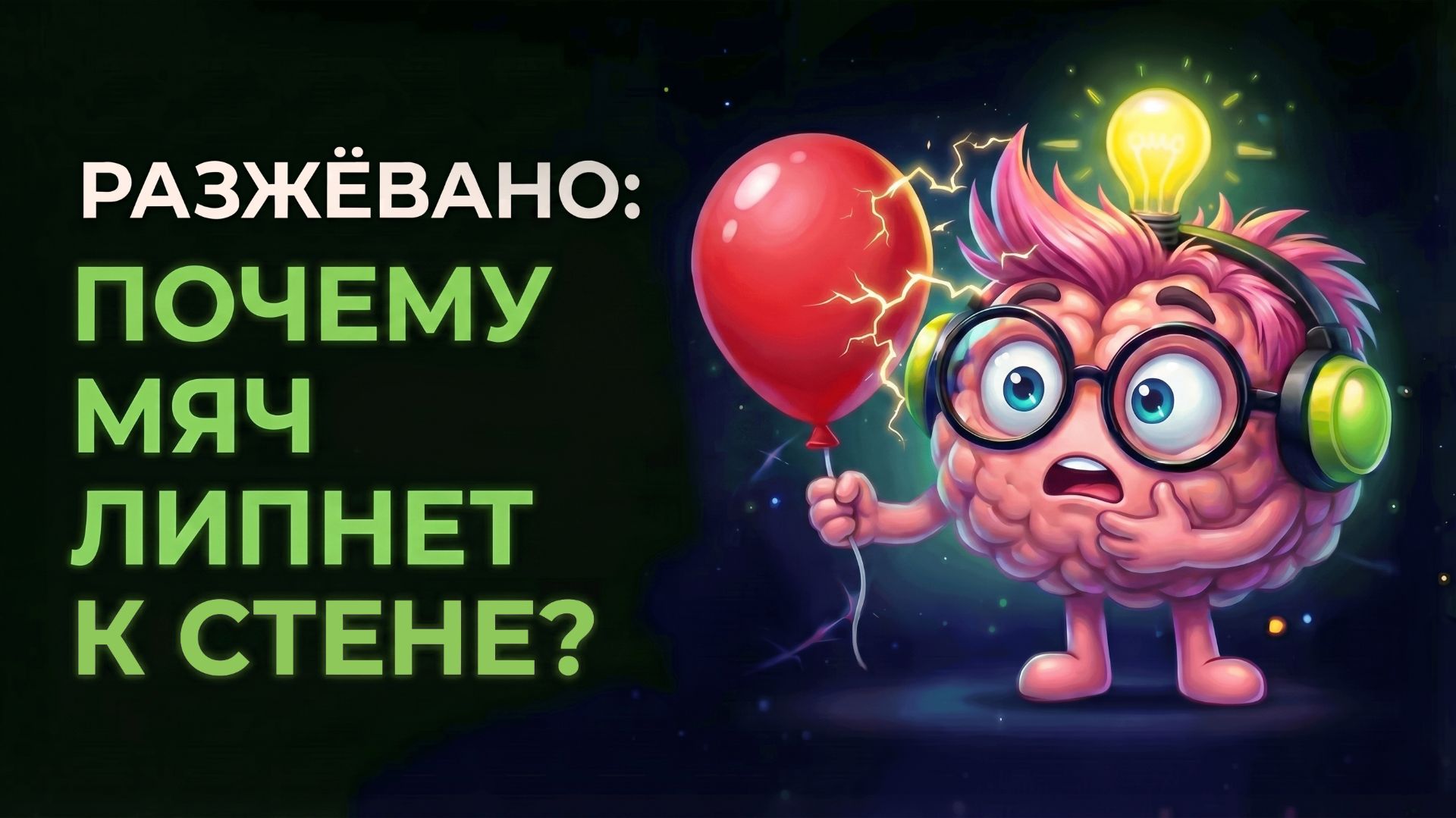 Почему шарик прилипает к стене?