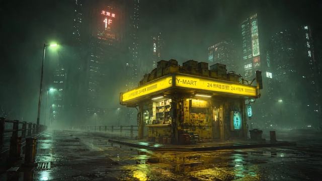 Cyberpunk Loft： Rain and Ambient Music ｜ Lofi for studding  , deep thinking ｜ 4k ｜ 4 hours 🎶｜