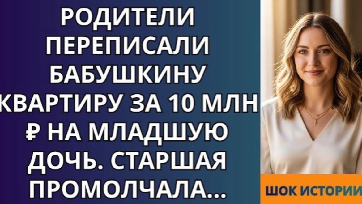 Родители переписали бабушкину квартиру за 10 млн ₽ на младшую дочь  Старшая промолчала!