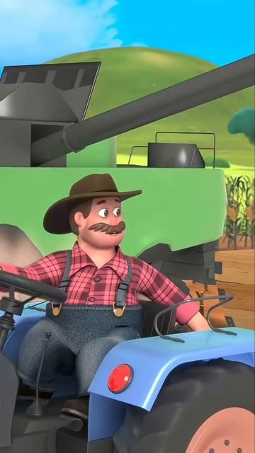 Es Fährt Ein Traktor Auf Der Farm