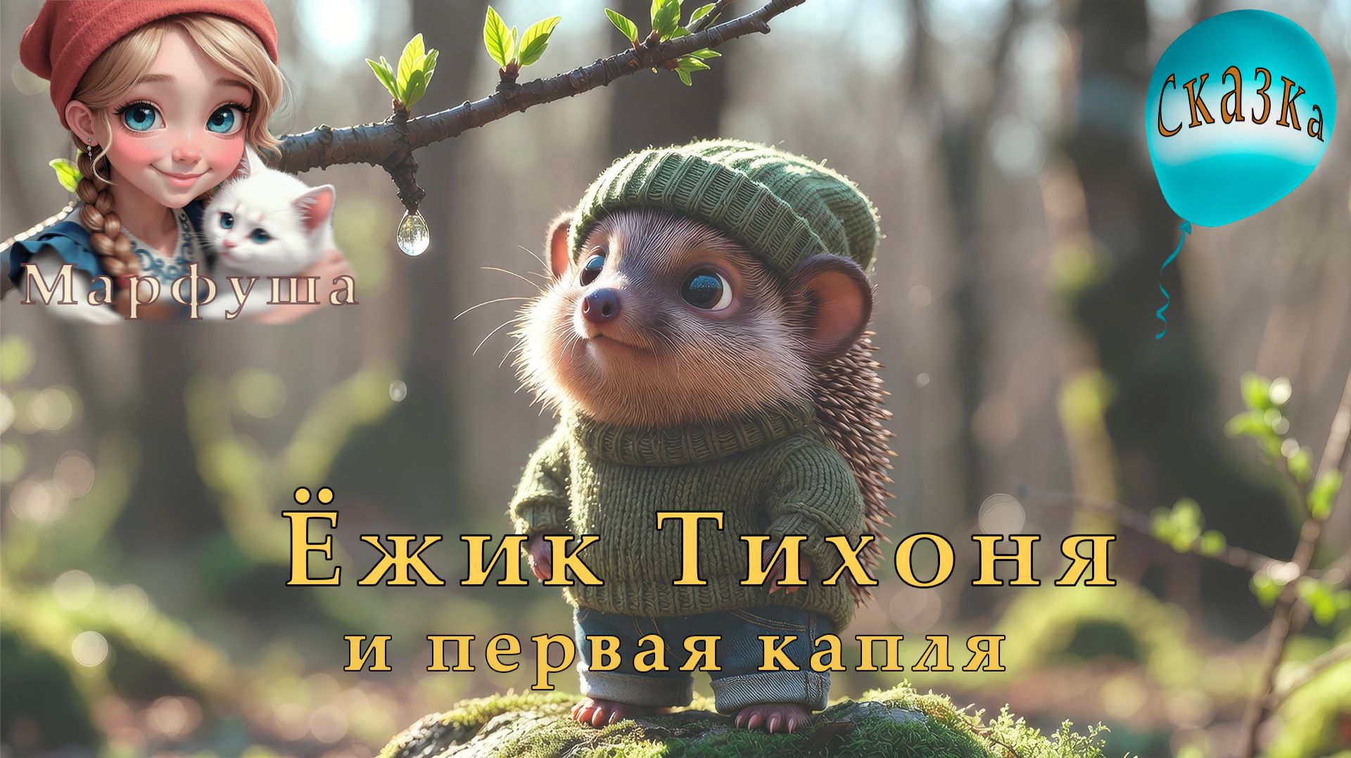 🌿 Тихоня и первая капля | Спокойная сказка для детей 0+ | спокойный мультик | Детский мультфильм 3D