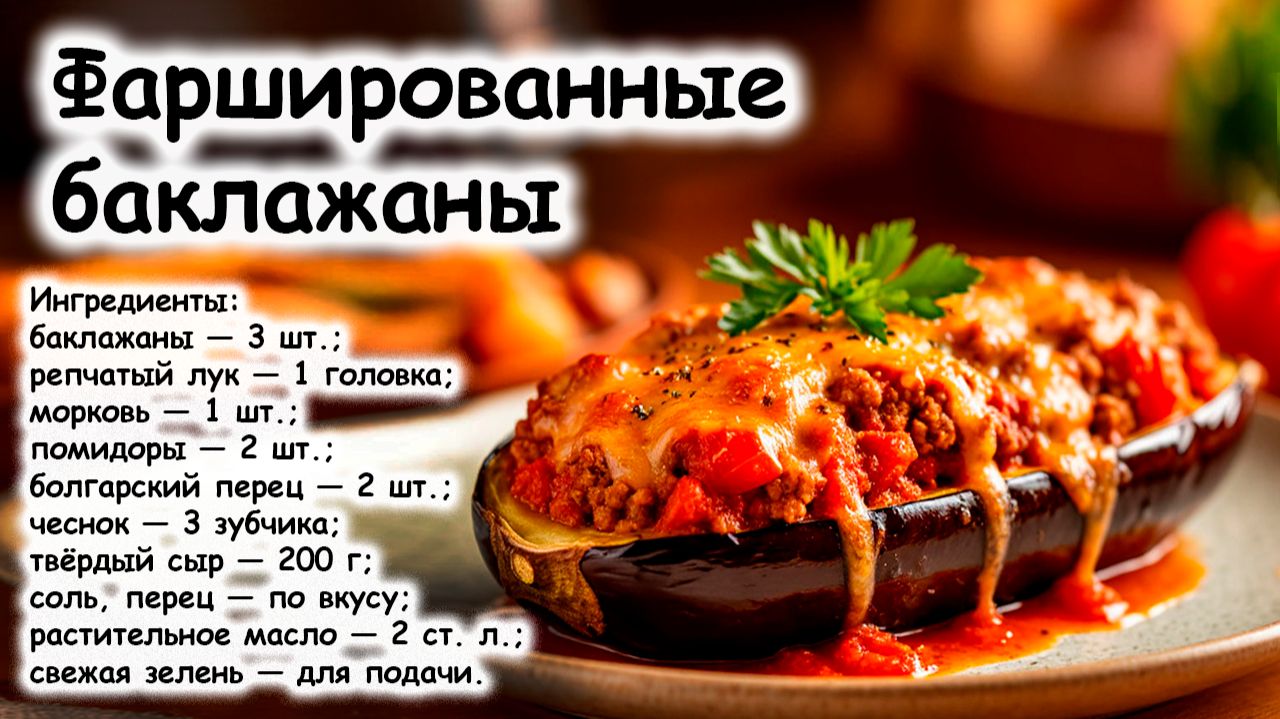 Баклажаны, фаршированные овощами смотреть онлайн