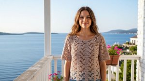Узор для модной кофточки крючком на лето  – красивый ажурный узор для женщин