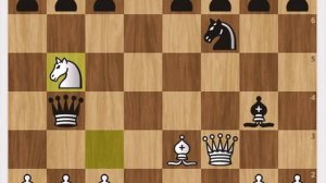 Белые начинают партию с игры _в поддавки_ жертвуя две пешки, однако вскоре гениально ставят мат_ шах