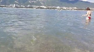 Геленджик Краснодарский край. Пляж _сады морей_ Вот такая кристально чистая водичка в море сегодня