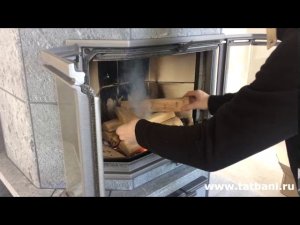 Дровяной камин Туликиви TU1237/51.  Закладка дров