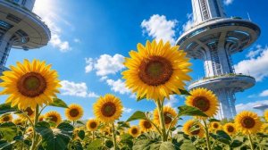 Blooming Sunflowers - Calm Relaxing Ambience