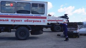 Тренировка спасателей в Тарасовском районе