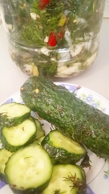 Малосольные огурцы с уксусом