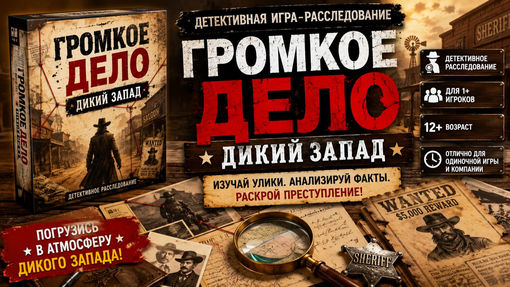 Настольная игра «Громкое дело: Дикий Запад» — правила, обзор и как играть 🤠