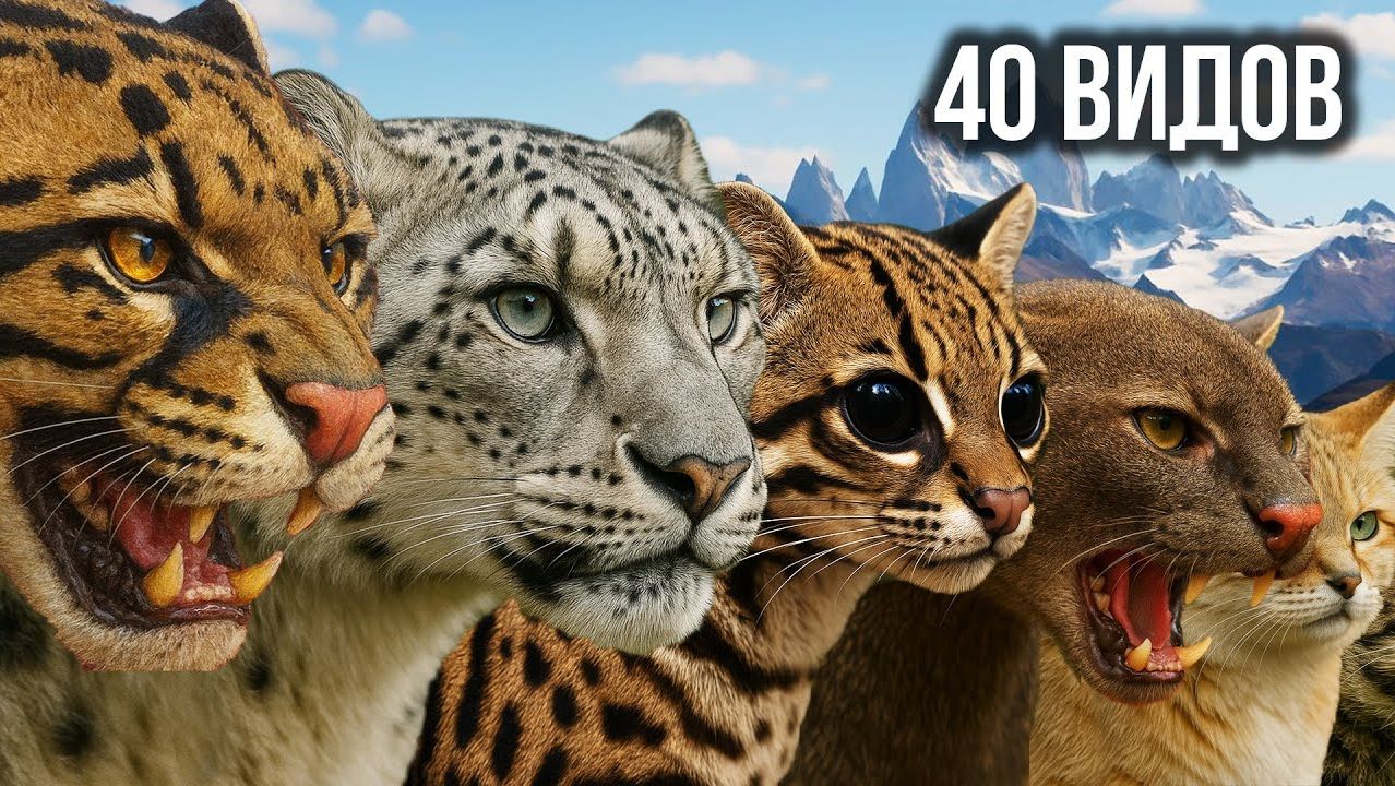 Все дикие кошки мира — 40 видов