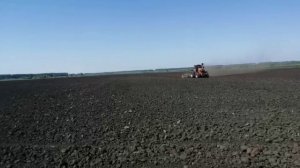 Работа трактора с фрезой. 3-й день испытаний.