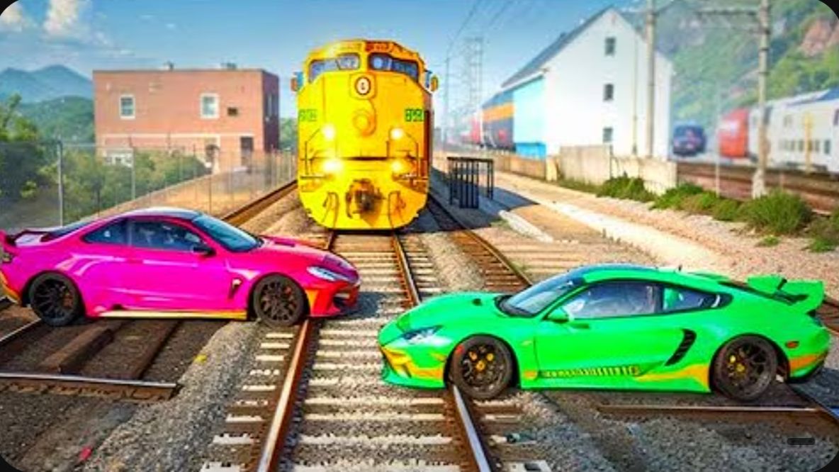 Машина против железнодорожных путей #3 в BeamNG Drive! смотреть онлайн
