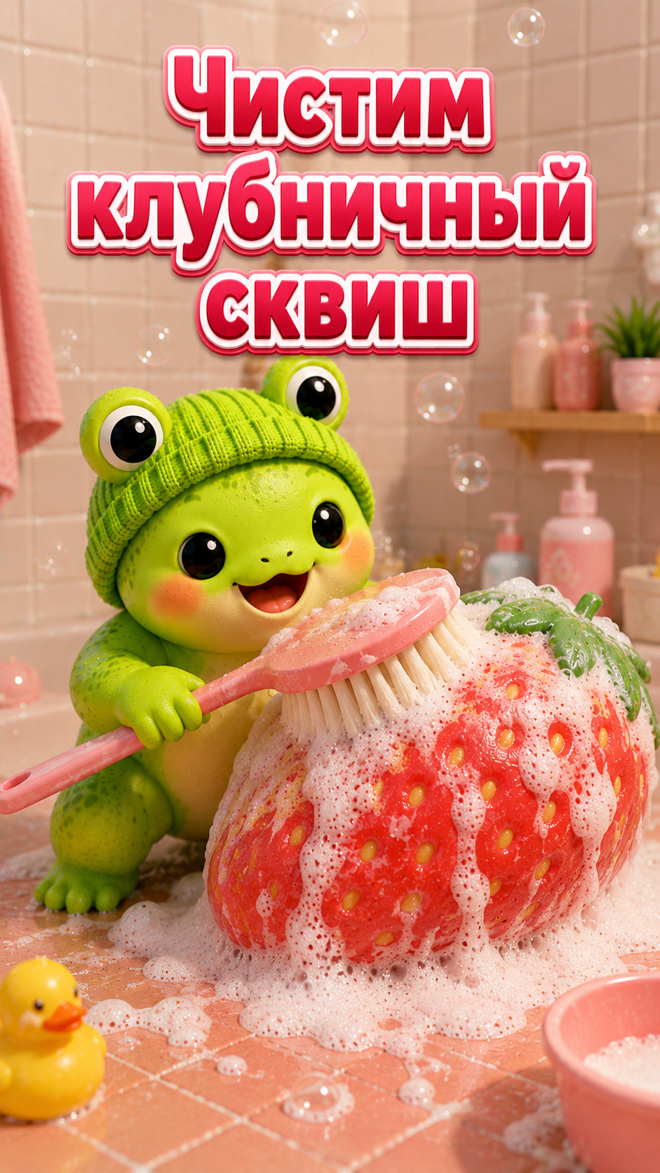 Чистим клубничный сквиш