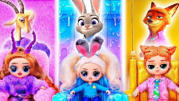 Зверополис 2: Газель и Джуди в золотом самолете! Цветной челлендж! 8 поделок для кукол L.O.L.