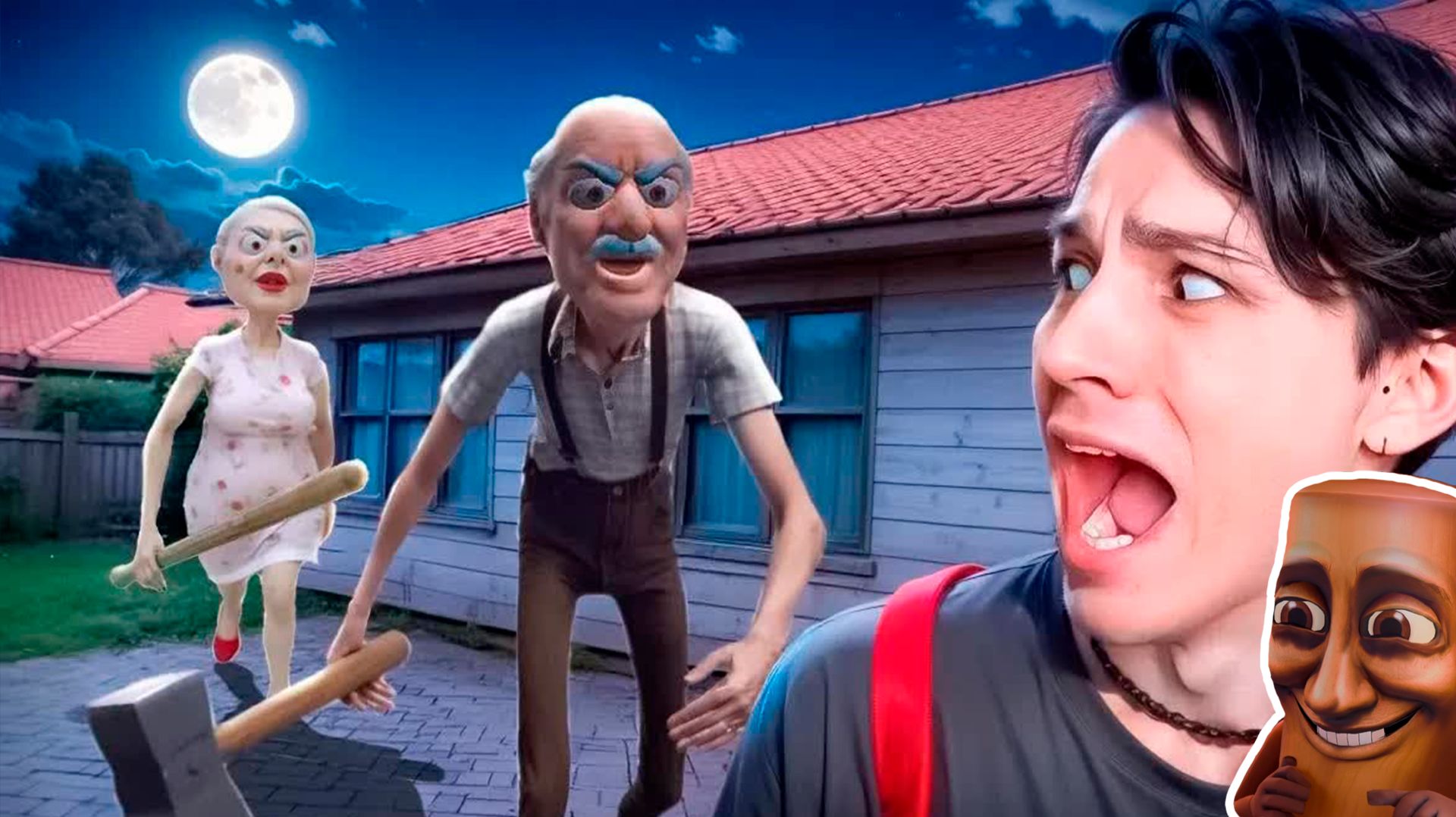 ДЕД ЛЮДОЕД ХОЧЕТ СКУШАТЬ НА ОБЕД (Меня)!😱 Grandpa And Granny Home Escape смотреть онлайн