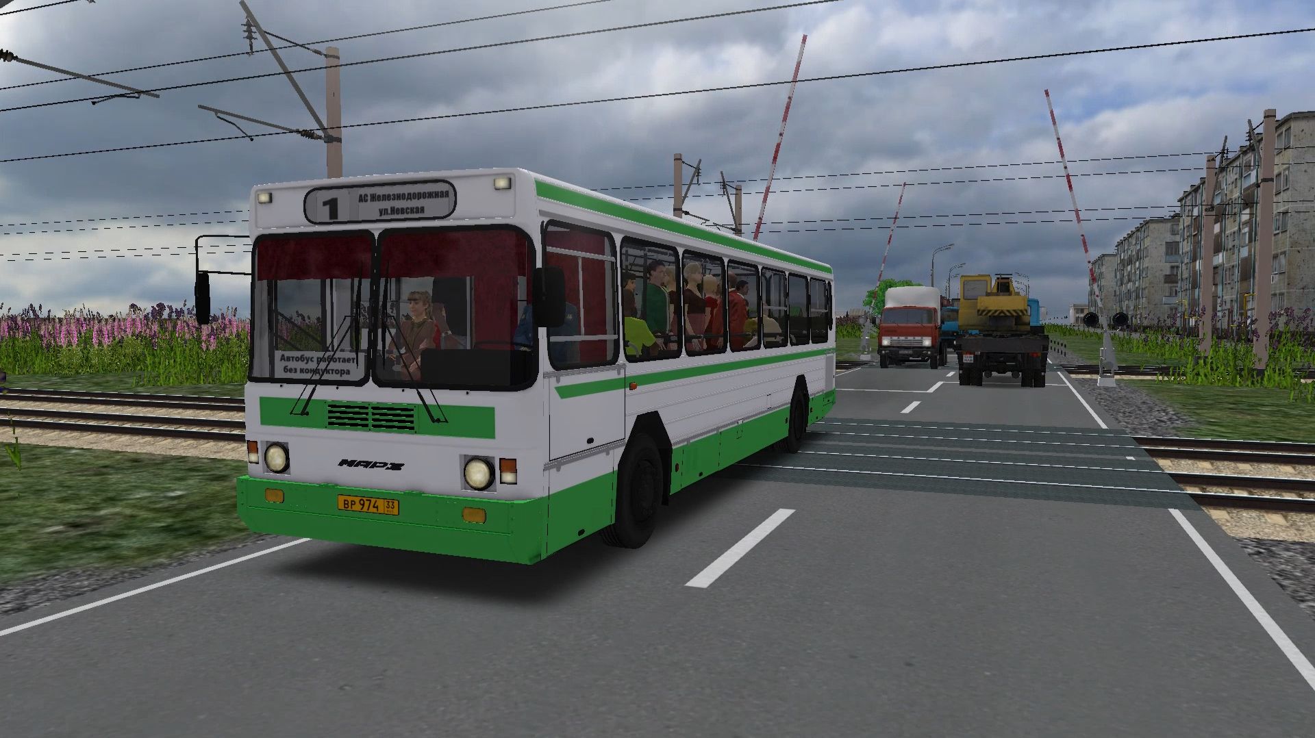OMSI 2. МАРЗ-52661 (1998) из г.Кольчугино. Маршрут: 1. Карта: Новоозёрск