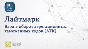 Лайтмарк — ввод в оборот агрегационных таможенных кодов (АТК)