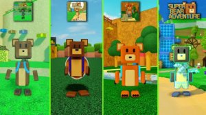 Прохождение 4-х различных игр Super Bear Adventure в Roblox.