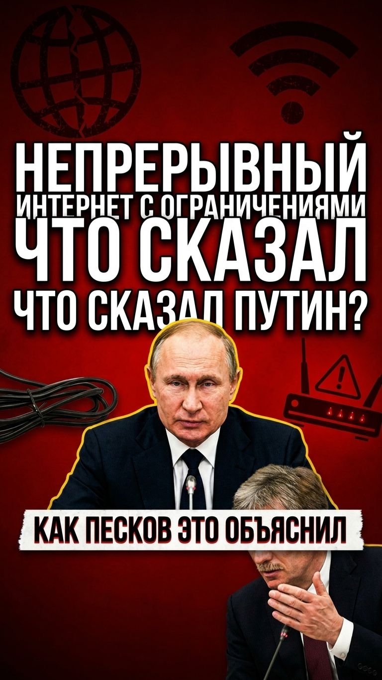 Бесперебойный интернет даже при ограничениях: что сказал Путин и как это объяснил Песков