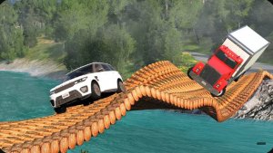 Car vs Logs Bridge x Spikes x 100 Speedbumps x Width Restrictions - Ultimate Automotive Mayhem!＂