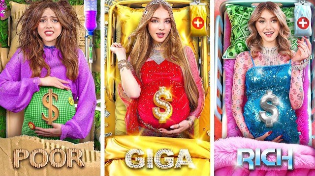 БОГАТАЯ VS БЕДНАЯ VS ГИГА БОГАТАЯ В БОЛЬНИЦЕ и внезапный арест беременных... 😭🚨 смотреть онлайн
