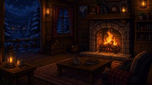 Огонь в камине зимой — уютная атмосфера для сна