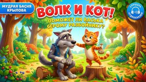 Волк и Кот 🐺🐈 Басня Ивана Крылова | Слушать аудиосказки для детей | Поучительные сказки онлайн