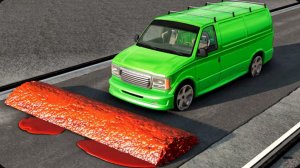 Машина против магматического лежачего полицейского в BeamNG Drive!