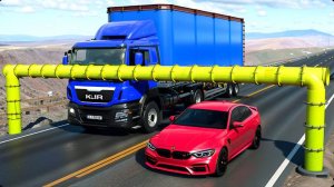 Машина против лавовой ямы в BeamNG Drive!