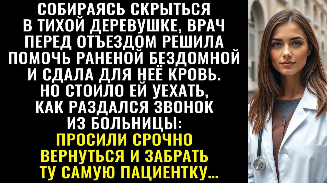 Истории из жизни| Врач перед бегством в глушь, пожертвовала кровь |Аудио рассказы|Жизненные истории смотреть онлайн