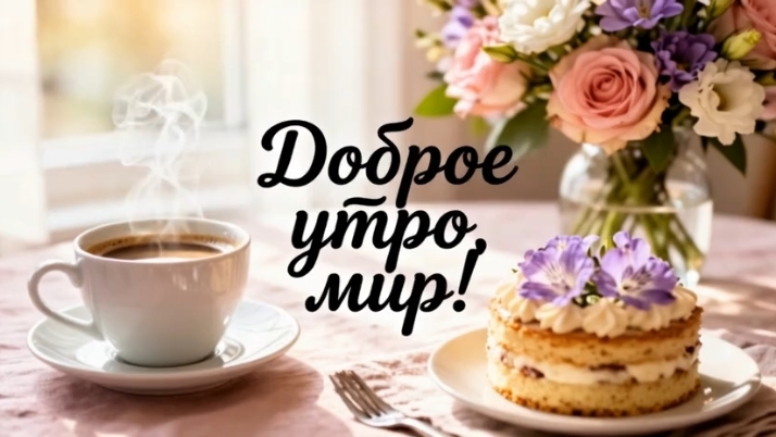 Доброе утро, мир! Красивая музыкальная открытка