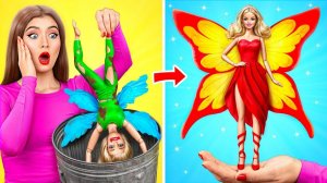 Превращение куклы Барби в Фею # Смешные Моменты от Jelly DO Challenge