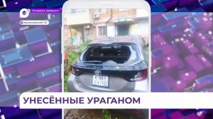 Недавний ураган повредил автомобили и крыши домов в Арсеньеве