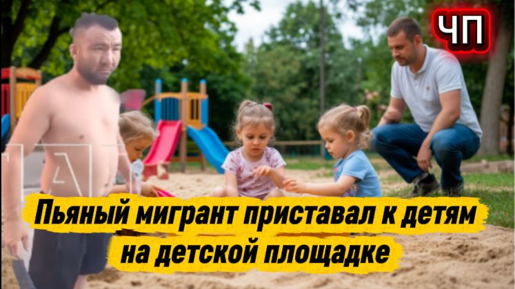 Неадекватный мигрант приставал к детям прямо на детской площадке