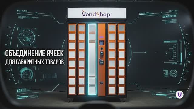 Вендинговый автомат ELEMENT от VendShop с ячейками. Бизнес с торговыми автоматами 2026 смотреть онлайн