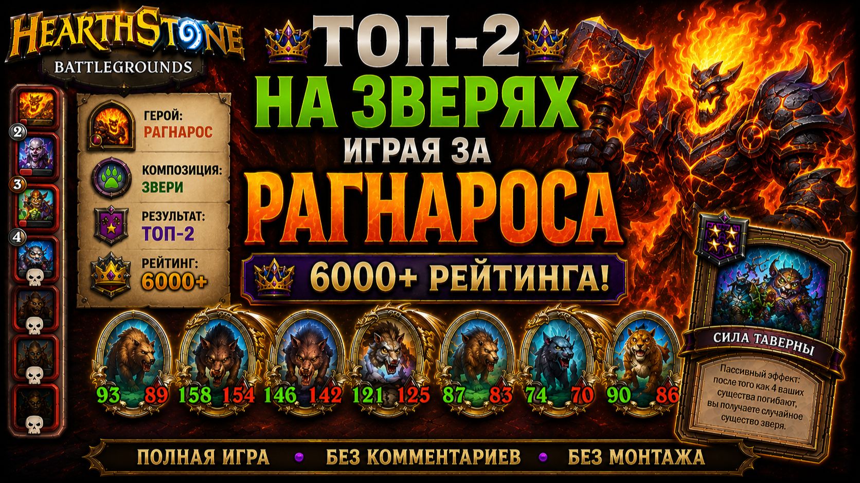 Топ-2 на зверях за Рагнароса | 6000+ рейтинга
