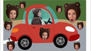 Маленькая Вера и Медведь - Учимся водить машину с Медведем - Едем на шоу Синего