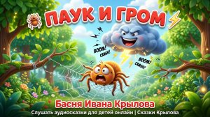 Паук и Гром 🕷️⚡ Басня Ивана Крылова | Слушать аудиосказки для детей онлайн | Сказки Крылова