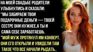 На моей свадьбе родители забрали подарочные деньги, сказав, что сестре нужнее, но мой муж протянул.