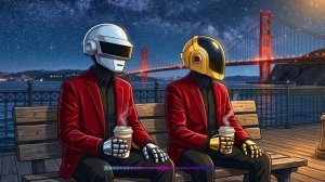 🤖 Daft Punk Night Harbor Lounge ｜ Chillwave, Synthwave, Retro Funk, Nu Disco, Electronic Playlist-(